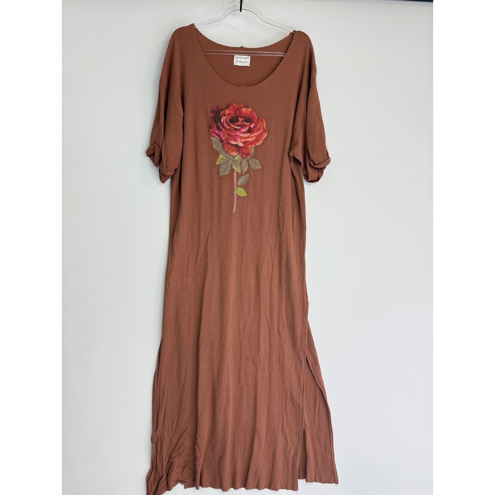 Free People x Vintage Souls Slouchy Maxi Dress with Rose Graphic - Picture 2 of 15
